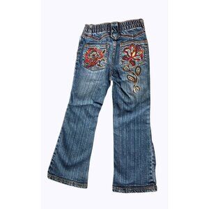 Mary-Kate and Ashley Girls Jeans Size 4 Embroidered Bootcut Floral Back Pockets